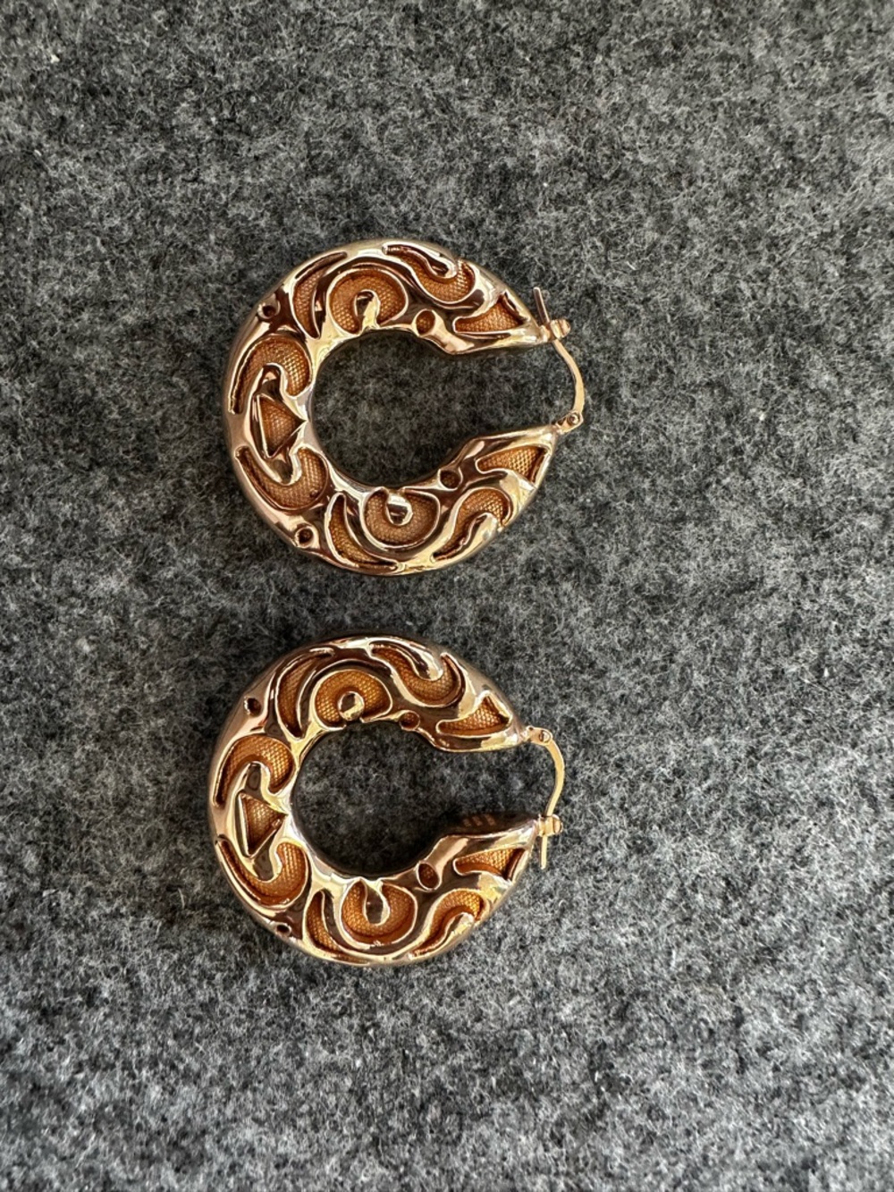 Milor Italy Bronze Filigree Hoop Earrings